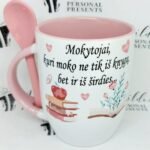 Puodelis "Mokytoja iš širdies (su knygomis)"