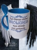 Puodelis "Dievas dalino broliukus"
