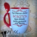 Puodelis "Dievas dalino sesutes (su vardu)"