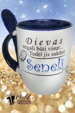 Puodelis "Dievas negali būti visur"