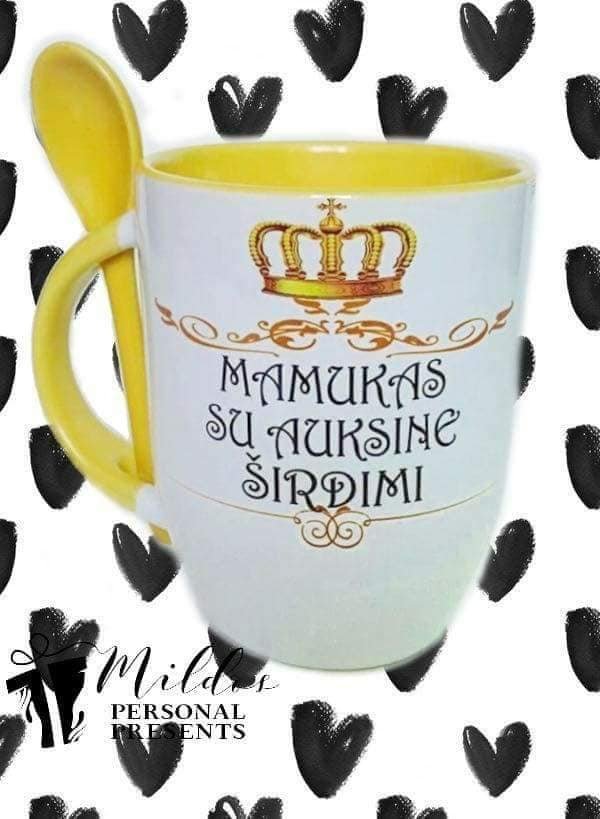 51569584_1098274780342507_3177409066049732608_n.jpg Puodelis "Mamukas auksine širdimi" - Image 1