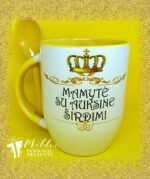 Puodelis "Mamytė auksine širdimi"