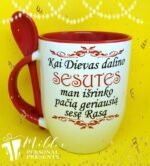 Puodelis "Dievas dalino sesutes (su vardu)" - Image 2