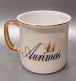 Porcelianinis puodelis “Vardinis (su karūna)” - Image 4