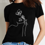 Marškinėliai "Su gėle (siluetas)"