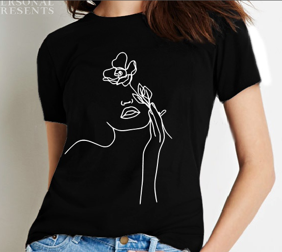 SILuetgelemars.png Marškinėliai "Su gėle (siluetas)" - Image 1