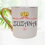 Porcelianinis puodelis “Karalienė (su vardu)”