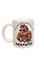 Puodelis "Kava pažadina arklį (arklio metams, su vardu)"