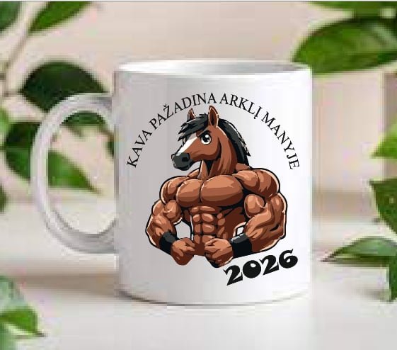 arkliometaipuod.jpg Puodelis "Kava pažadina arklį (arklio metams)" - Image 1