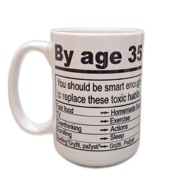 Puodelis milžinas "By age 35 (anglų k.)"