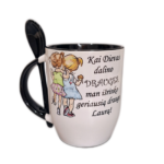 Puodelis "Dievas dalino drauges (su vardu)"