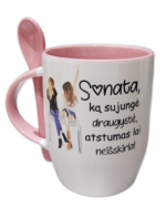 Puodelis "Ką sujungė draugystė (su vardu)"