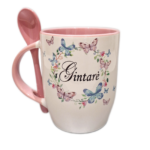 Puodelis "Vardinis (su drugeliais)"