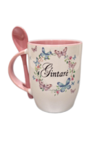 Puodelis "Vardinis (su drugeliais)"