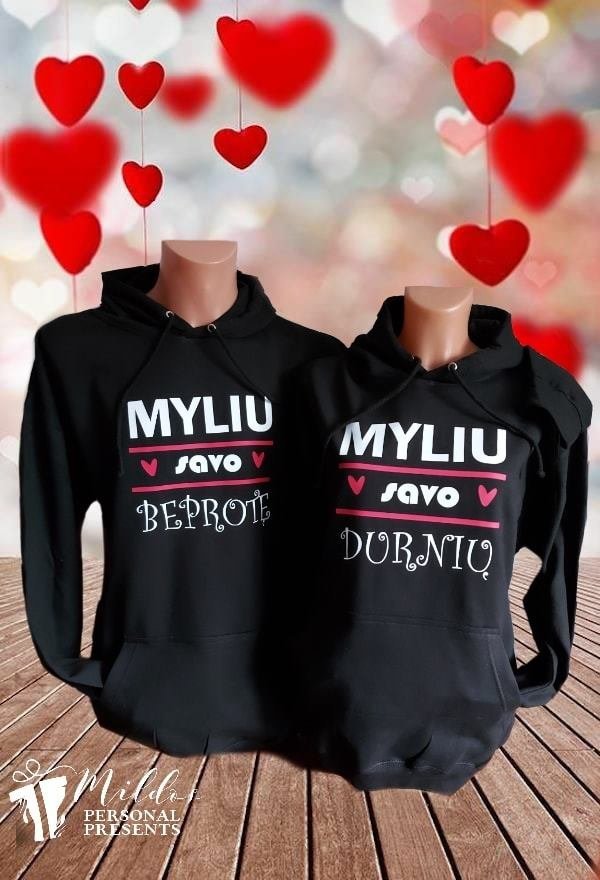 durnius.jpg Džemperiai "Myliu savo durnių/beprotę" - Image 1