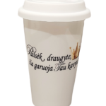 Kelioninis ECO keramikos puodelis "Pailsėk, draugyte"