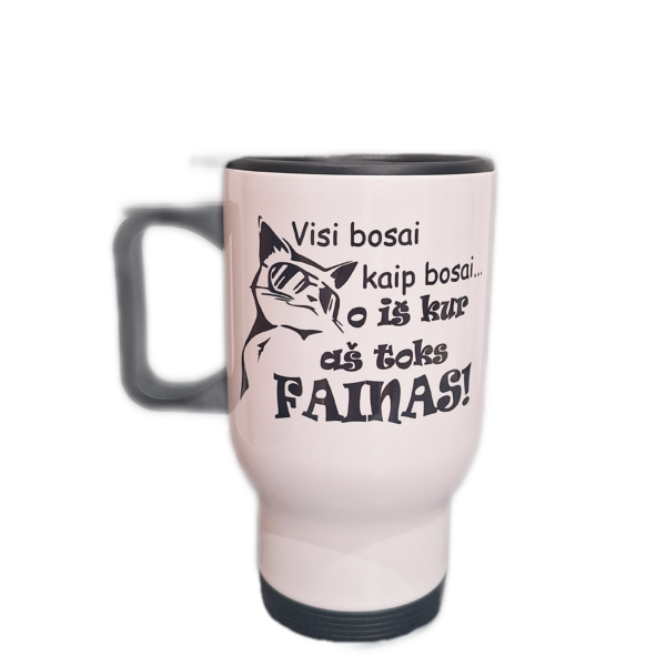 Kelioninis puodelis “Fainas bosas”