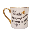Porcelianinis puodelis “Ką sujungė darbas (su vardu)”