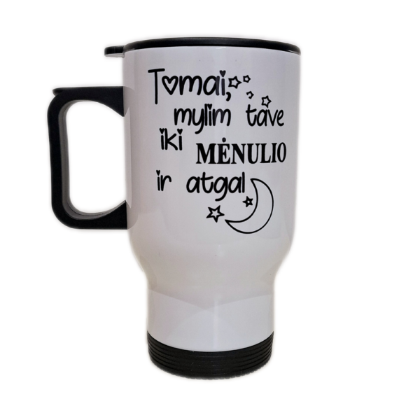 Kelioninis puodelis "Iki mėnulio ir atgal (su vardu)"