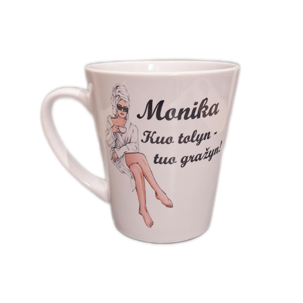 Latte puodelis "Kuo tolyn (su vardu)"