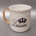 Porcelianinis puodelis “Vardinis (su karūna)” - Image 4