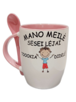 Puodelis "Meilė sesei vardinis (nuo brolio)"