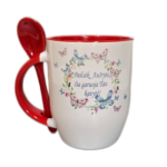 Puodelis "Pailsėk vardinis (su drugeliais)"