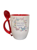 Puodelis "Pailsėk vardinis (su drugeliais)"