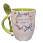 Puodelis "Pailsėk, mamyte (su drugeliais)"