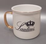 Porcelianinis puodelis “Vardinis (su karūna)” - Image 2