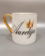 Porcelianinis puodelis "Vardinis (su karūna)" - Image 7