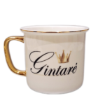 Porcelianinis puodelis “Vardinis (su karūna)”