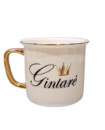 Porcelianinis puodelis “Vardinis (su karūna)”