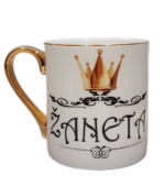 Porcelianinis puodelis "Su karūna"