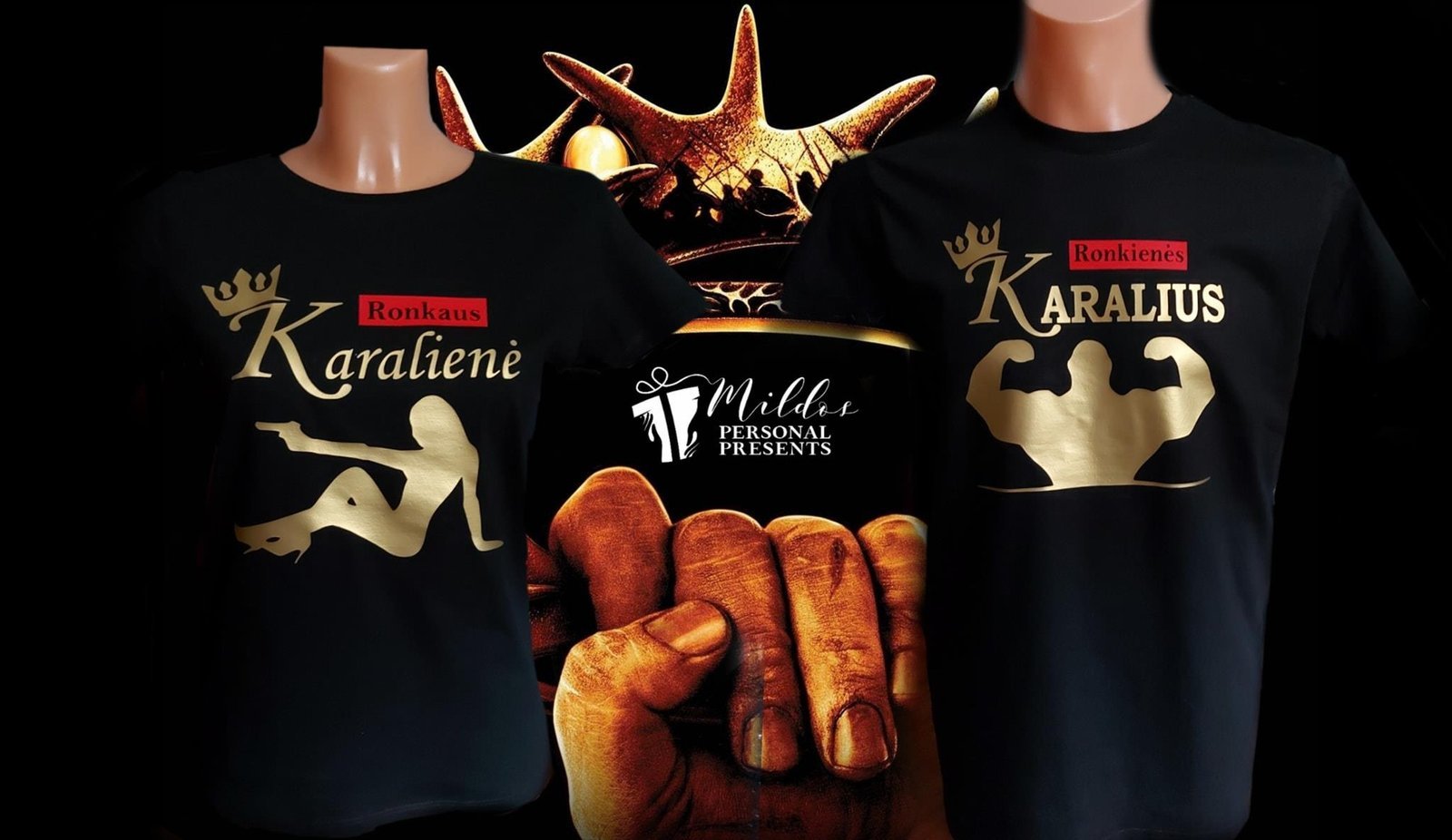 ronkai.jpg Marškinėliai "Karalius/Karalienė (Su vardais/pavardėmis)" - Image 1