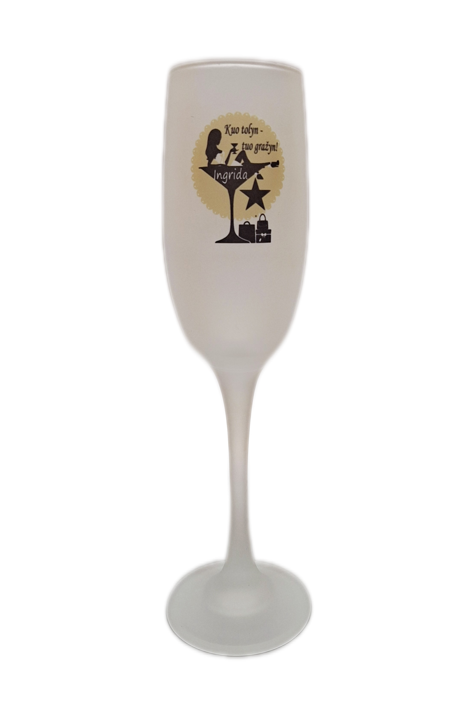 sampanobedatos-1.png Šampano taurė "Kuo tolyn - tuo gražyn! (su vardu)" - Image 1