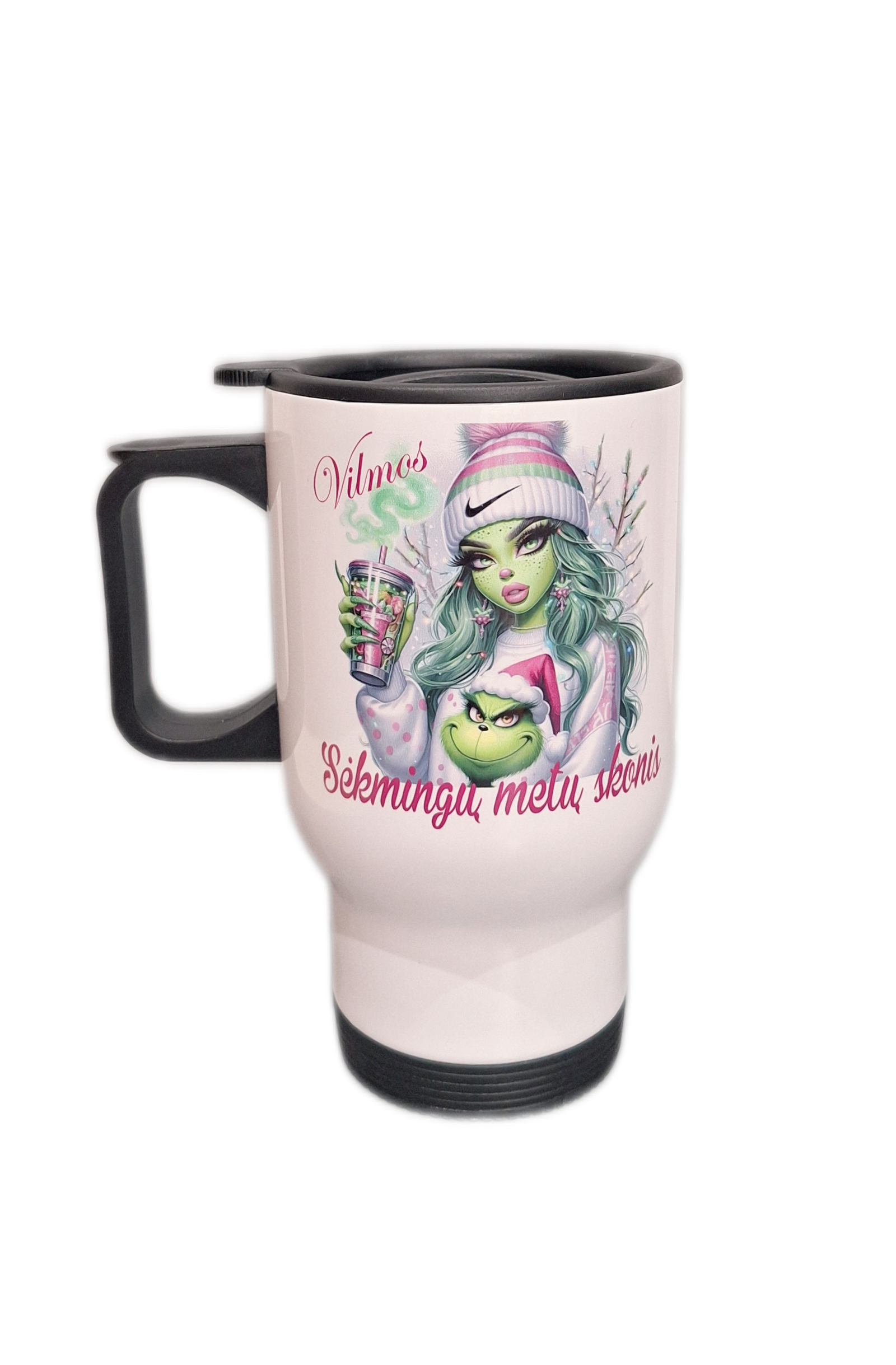 sekmingumetusuvardugrince-1.png Kelioninis puodelis "Grinčė (su vardu)" - Image 1