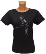 Marškinėliai "Su gėle (siluetas su vardu)"