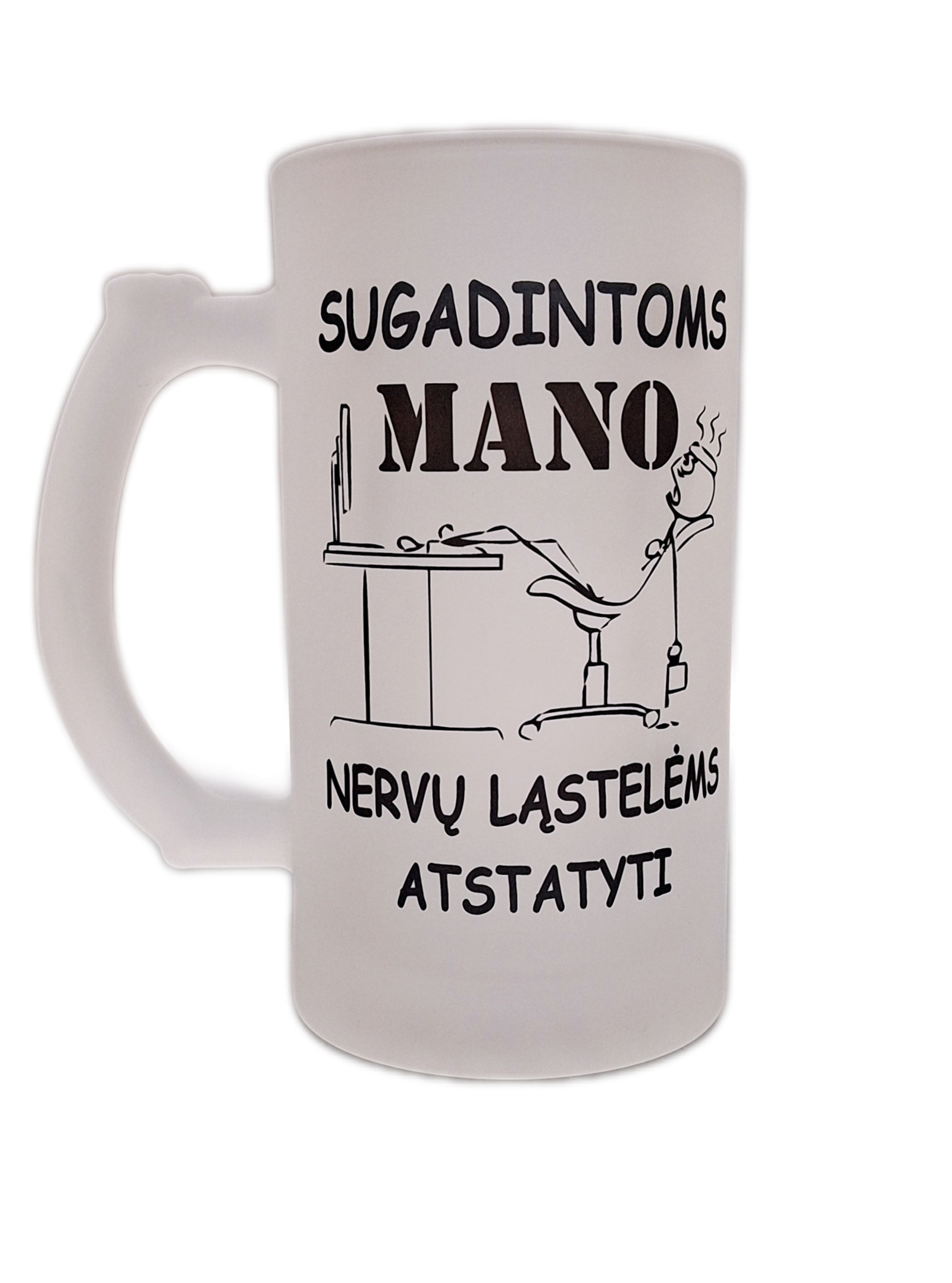 sugadintomsbokalas-1.png Alaus bokalas "Nervų ląstelėms (su vardu)" - Image 1