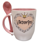 Puodelis "Vardinis (širdelė su karūna)"