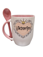 Puodelis "Vardinis (širdelė su karūna)"