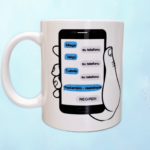 Puodelis "Su telefonu.."