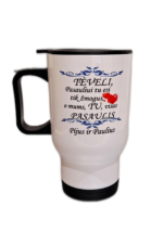 Kelioninis puodelis “Tėveli, tu mums Pasaulis (su vardais)”