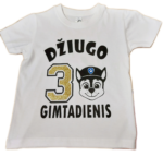 Vaikiški marškinėliai "Vardiniai su skaičiumi (gimtadieniui)"