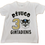 Vaikiški marškinėliai "Vardiniai su skaičiumi (gimtadieniui)"