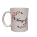 Puodelis "Vardinis (su gėlytėmis)"