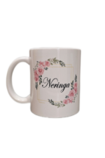 Puodelis "Vardinis (su gėlytėmis)"