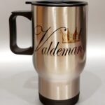 Kelioninis puodelis "Vardinis (su auksine karūna, vyriškas)"