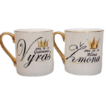 Porcelianiniai puodeliai “Vyro/žmonos (su data ir vardais)”