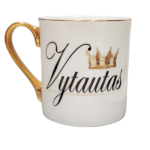 Porcelianinis puodelis "Vardinis (su karūna)"